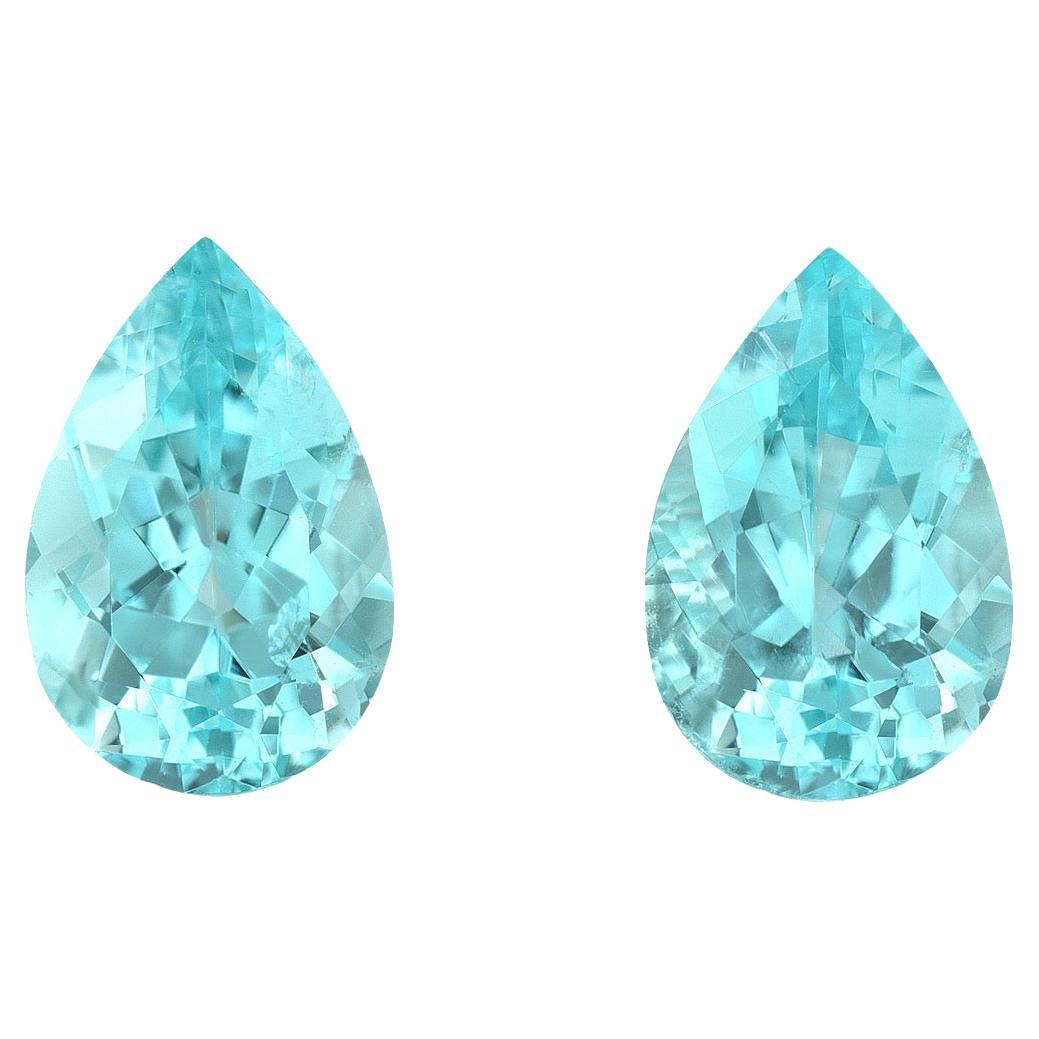 Paraiba Tourmaline Earrings Loose Gemstones 6.25 Carats Pear Shapes