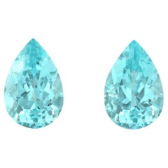 Paraiba Tourmaline Earrings Loose Gemstones 6.25 Carats Pear Shapes