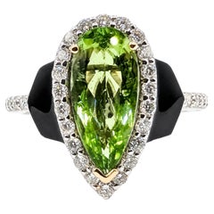 Paraiba Tourmaline, Enamel & Diamond Halo Ring in 14k White Gold- GIA 2233644962