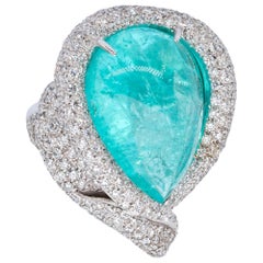 Paraiba Tourmaline Ring with Diamonds from d'Avossa Masterpiece Collection
