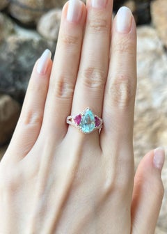 Paraiba Tourmaline, Ruby and Diamond 18K Rose Gold Settings