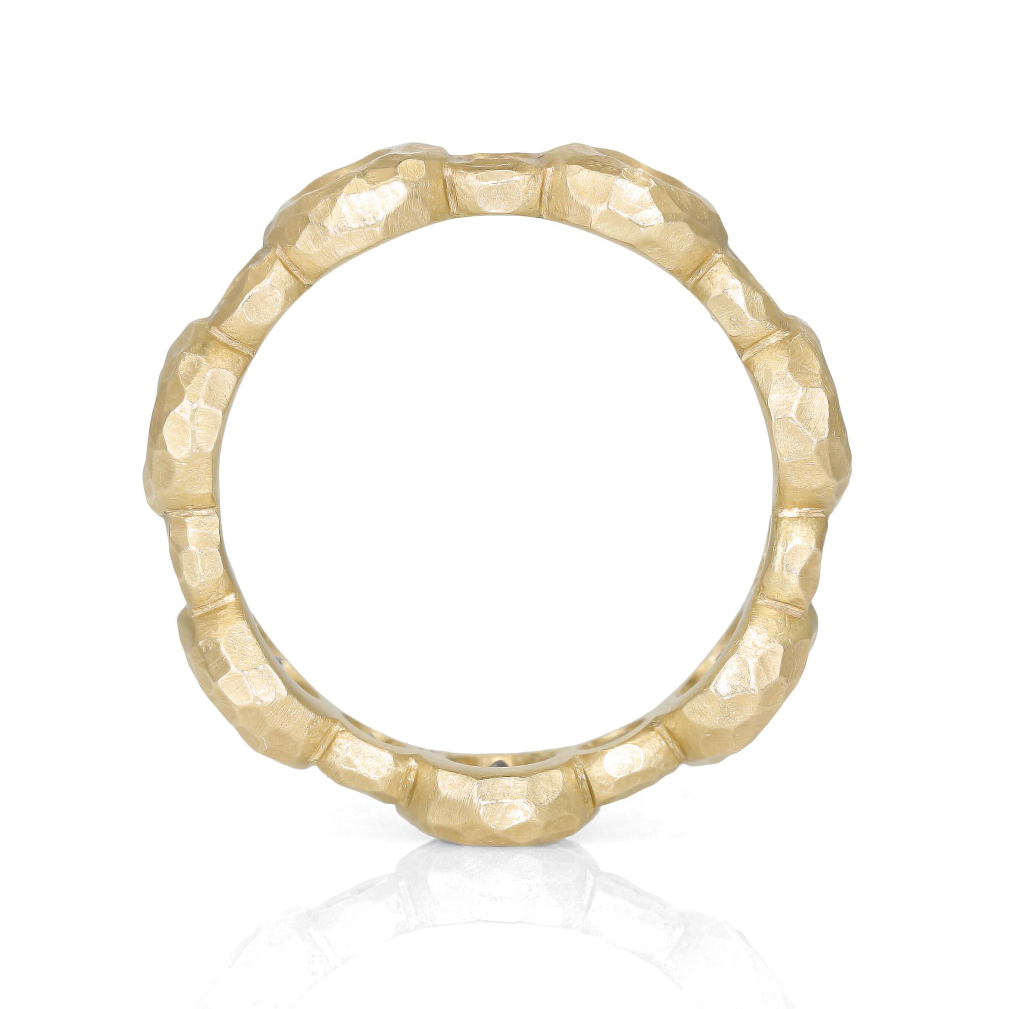 Contemporary Paraiba Tourmaline + Tanzanite Gold Eternity Bubble Band Ring, Pamela Froman For Sale