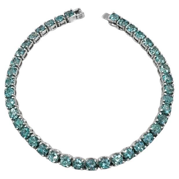 Bracelet de tennis en tourmaline Paraiba 10,33 carats en vente