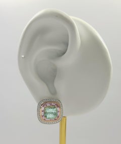Ohrringe aus Paraiba-Turmalin mit Pink Saphir und Diamant 18K Weiß-/Roségold