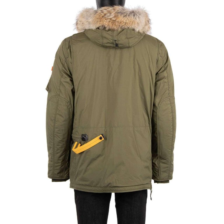 Parajumpers - Parka Down Jacket RIGHT HAND LIGHT with Fur Hoody Army Khaki  2XL For Sale at 1stDibs | parajumpers right hand light