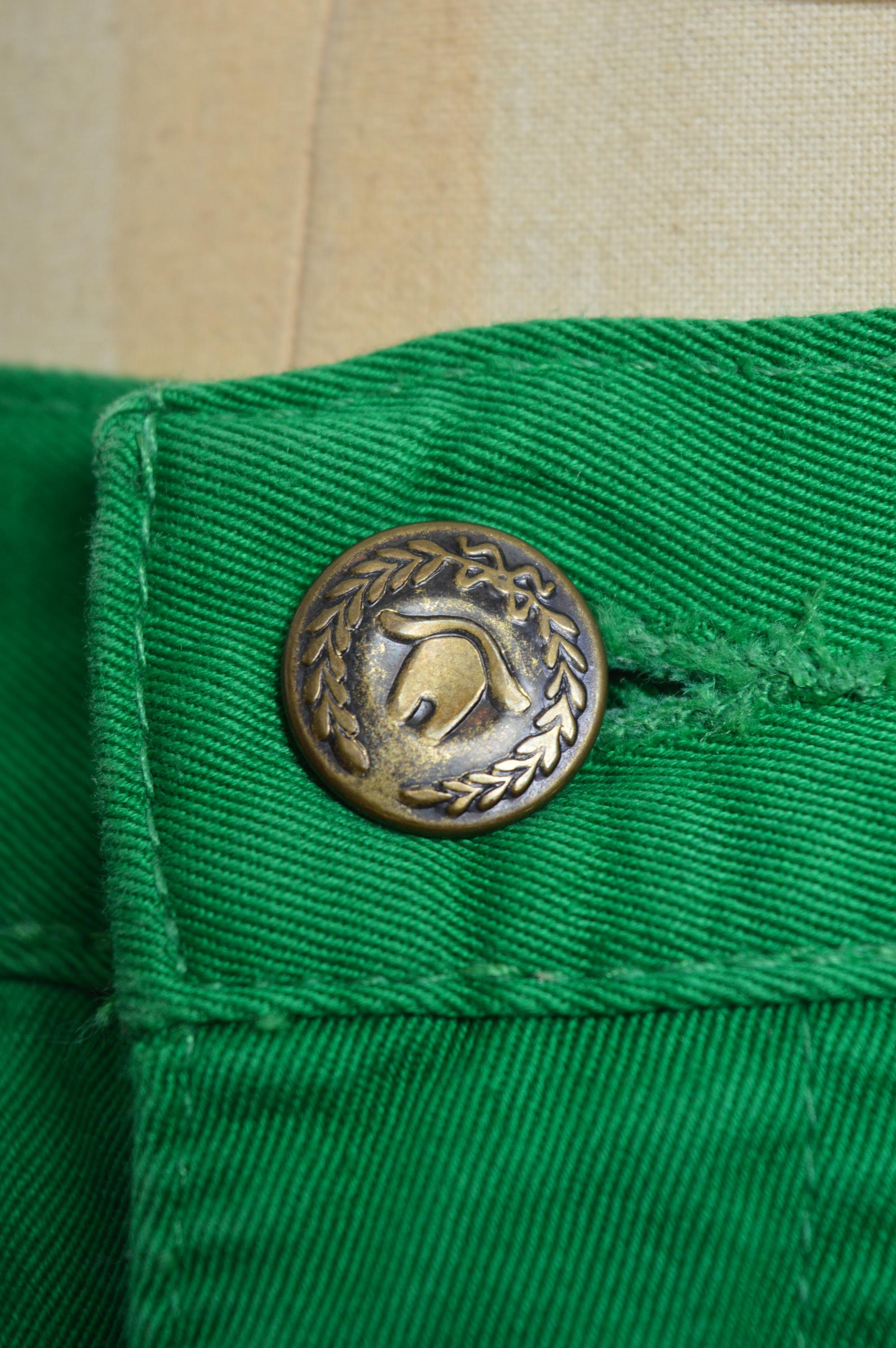 Donna Parakeet 1990's Green Spell out Moschino Jeans a vita alta - Pantaloni in vendita