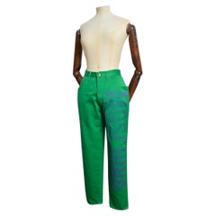 Parakeet 1990's Green Spell out Moschino Jeans a vita alta - Pantaloni