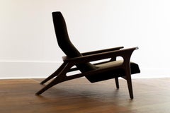 Paralax Lounge Chair, Walnut and Brown Mohair, for Craft Associates
