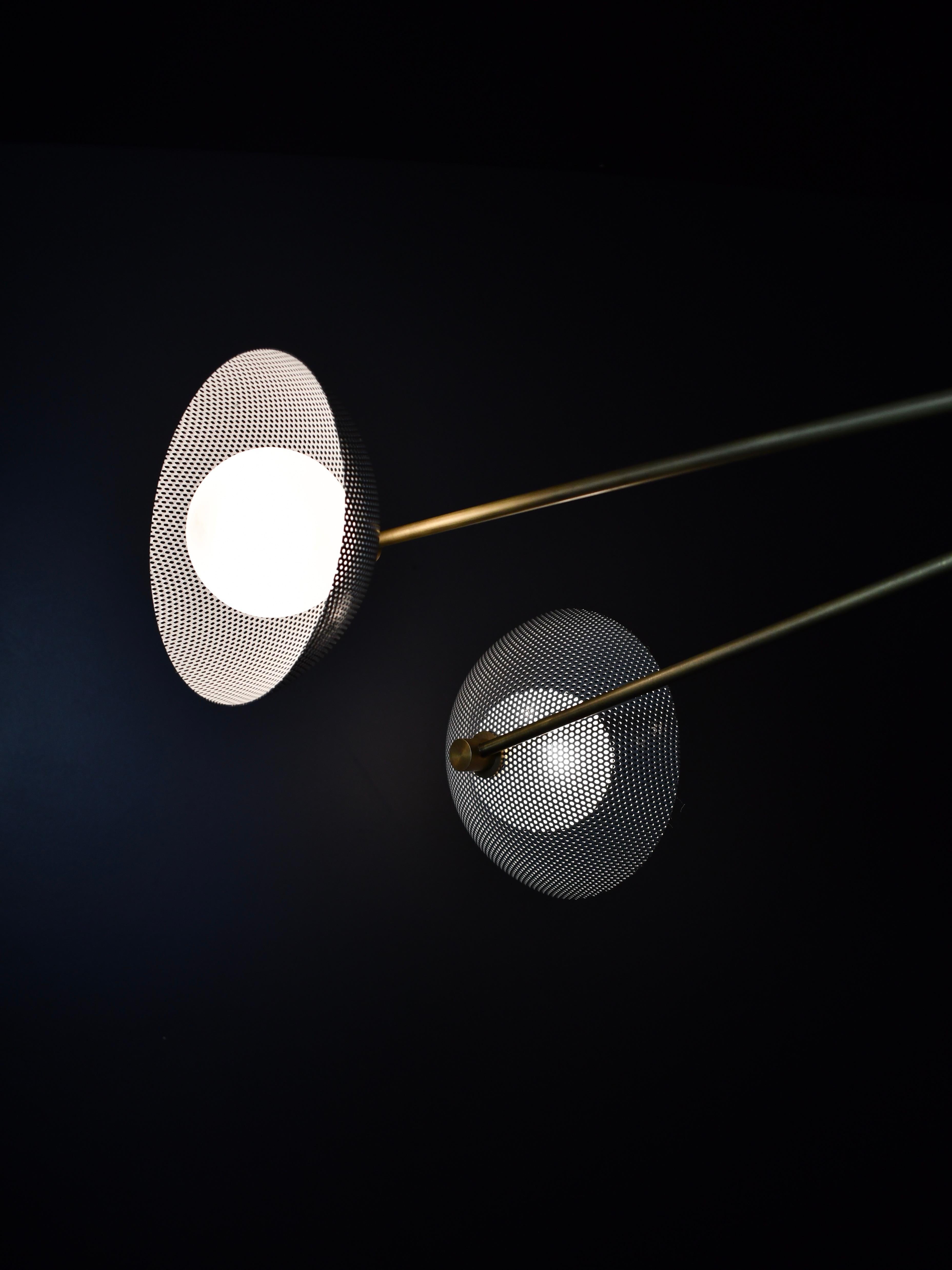 Modern Parallax Ceiling Fixture in Brass and Gray Enamel by Blueprint Lighting, 2020