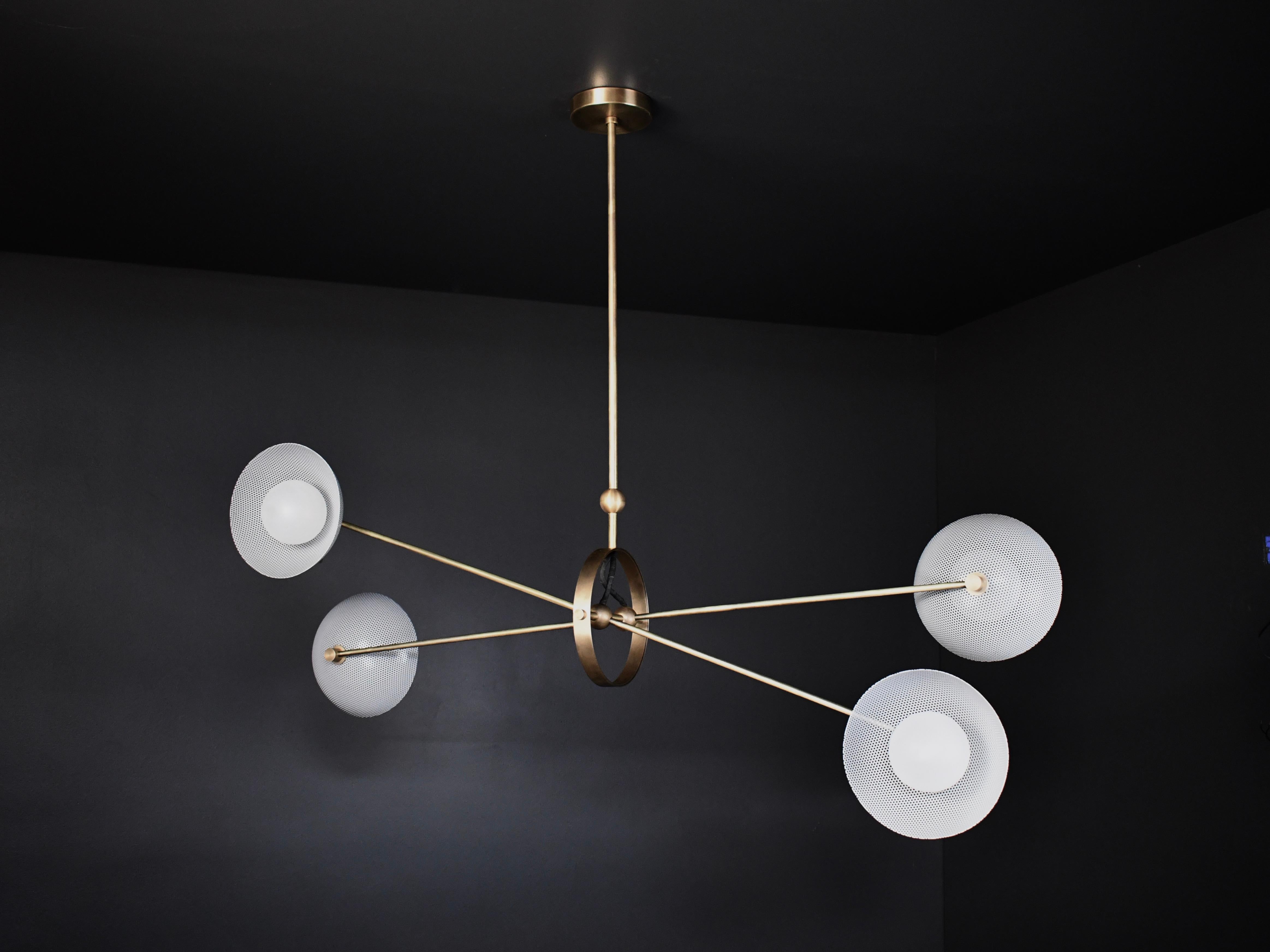Parallax Ceiling Fixture in Brass and Gray Enamel by Blueprint Lighting, 2020 In New Condition In New York, NY