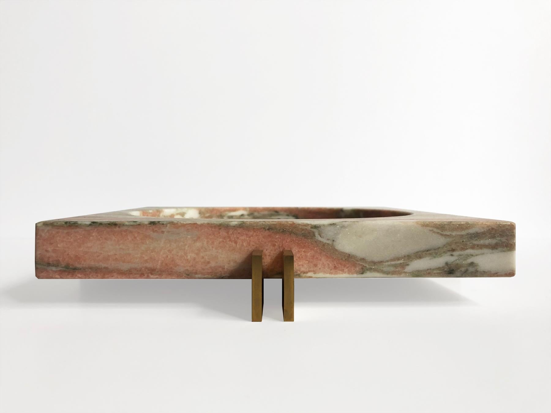Australian Parallel Bowl in Pink Marble For Sale