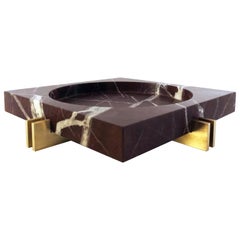 Parallel Bowl in Rosso Levanto Marble by Hava Studio