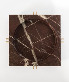 Parallel Bowl in Rosso Levanto Marble by Hava Studio