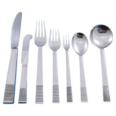 Parallel by Georg Jensen Sterling Silver Flatware Set 8 Service 60 pieces Dinner