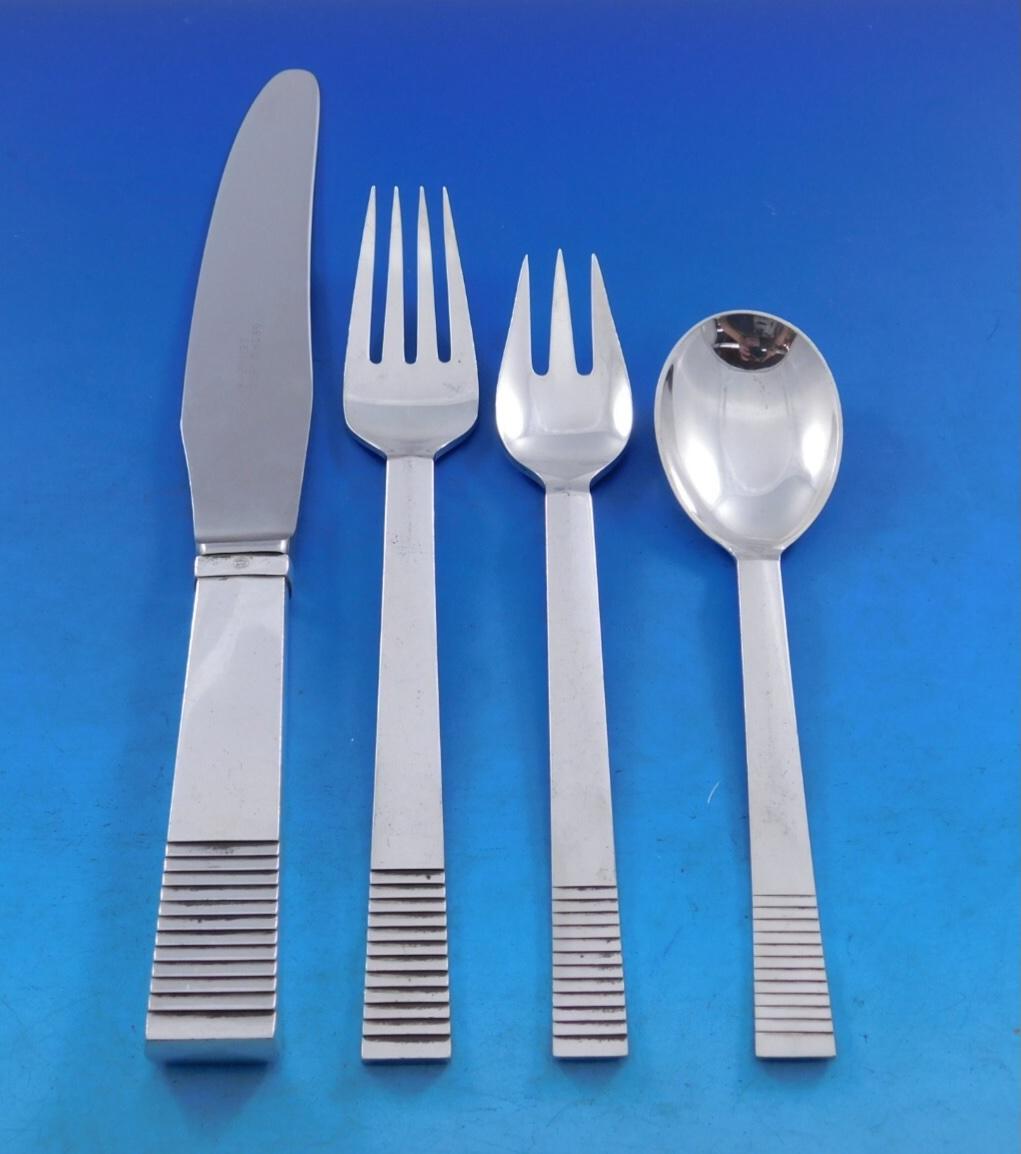 Parallele by Georg Jensen Sterlingsilber-Besteck für 12 Personen Service 64 Teile im Angebot 1