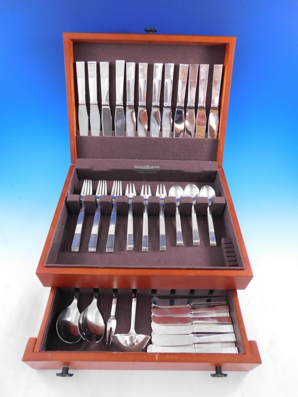 Parallele by Georg Jensen Sterlingsilber-Besteck für 12 Personen Service 64 Teile im Angebot 4