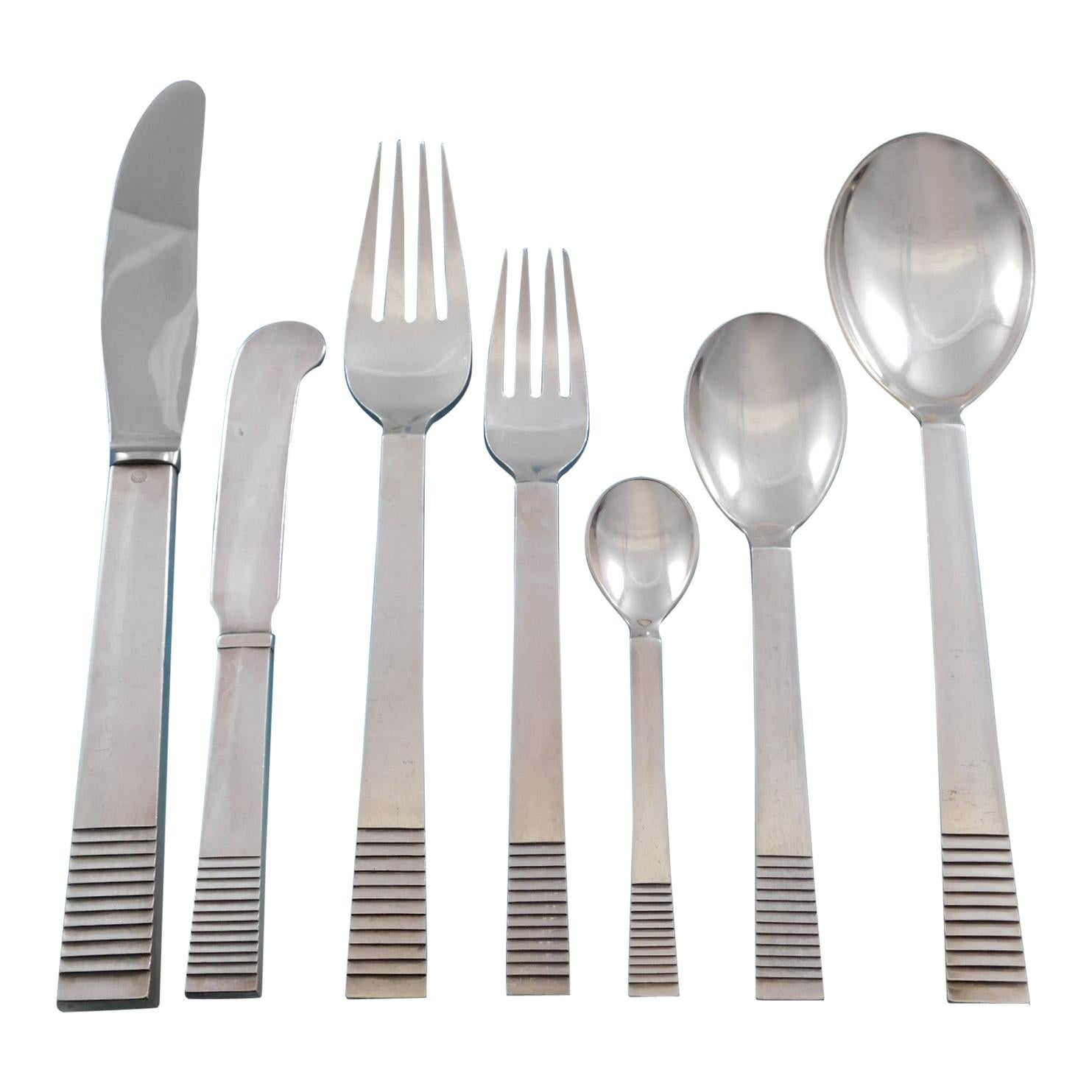 Parallel by Georg Jensen Sterling Silver Flatware Set Service 45 Pcs Dinner