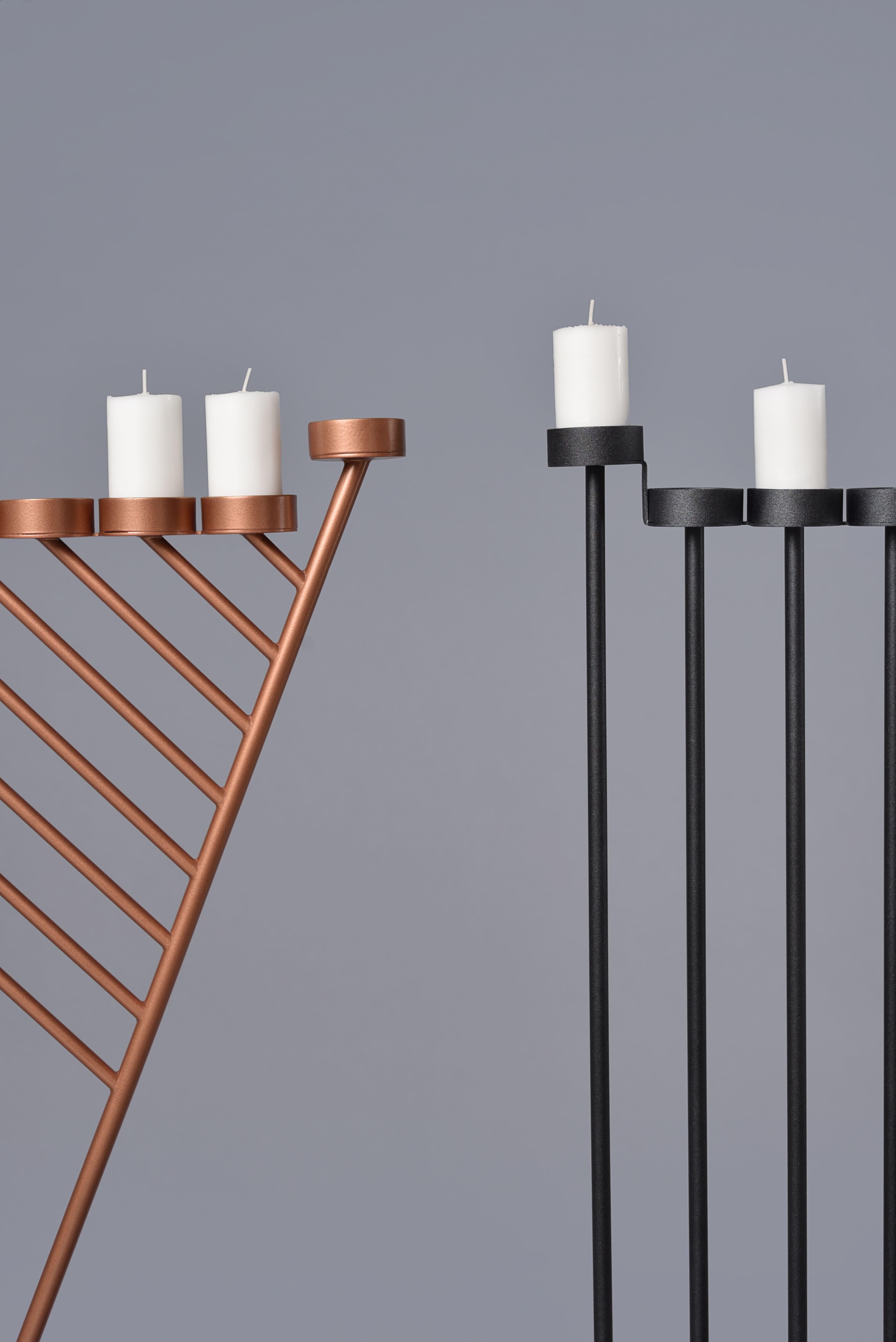 PARALLEL candleholder 130сm, minimalistic Hanukkah menorah by Ivan Voitovych For Sale 2