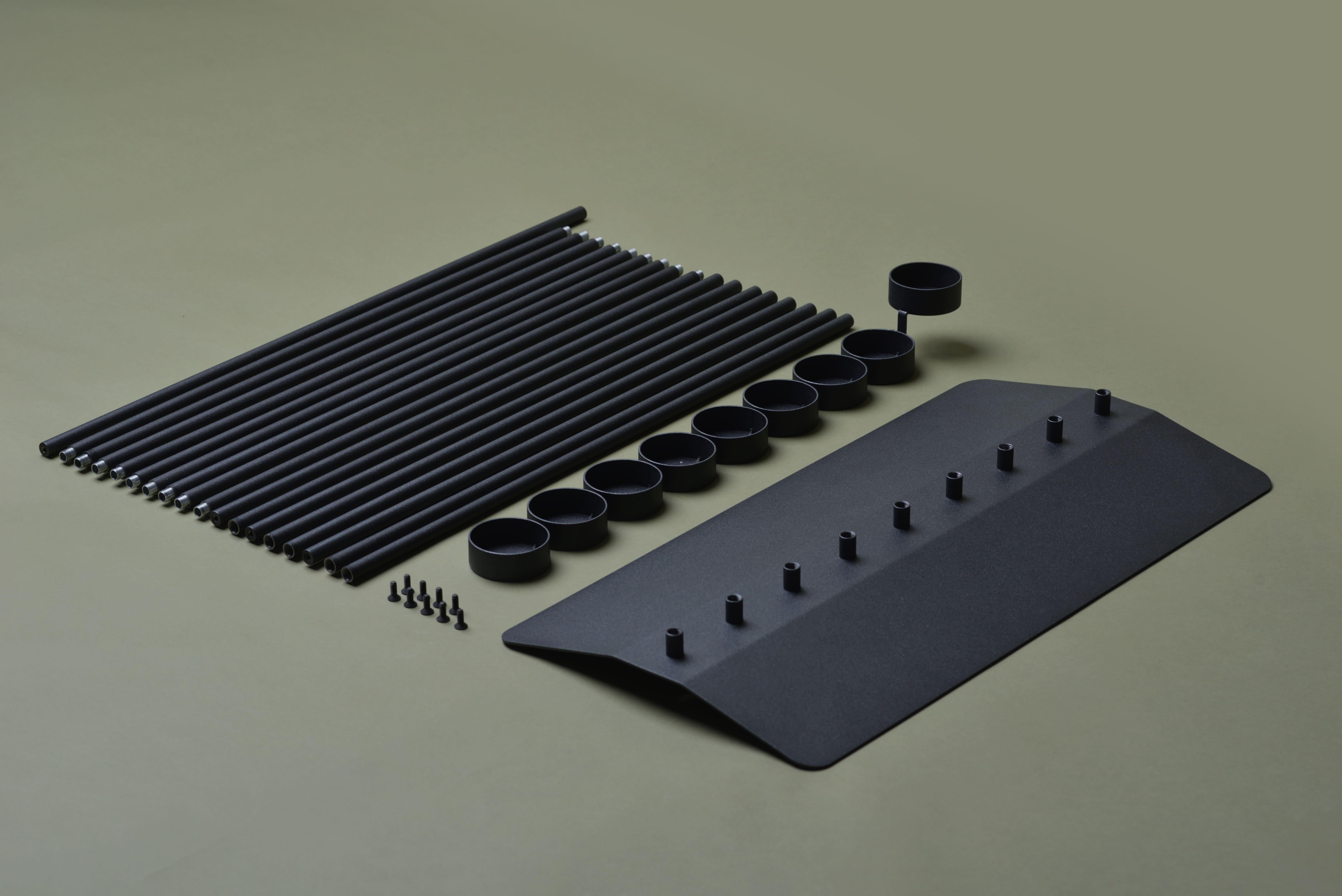 Contemporary PARALLEL candleholder 130сm, minimalistic Hanukkah menorah by Ivan Voitovych For Sale