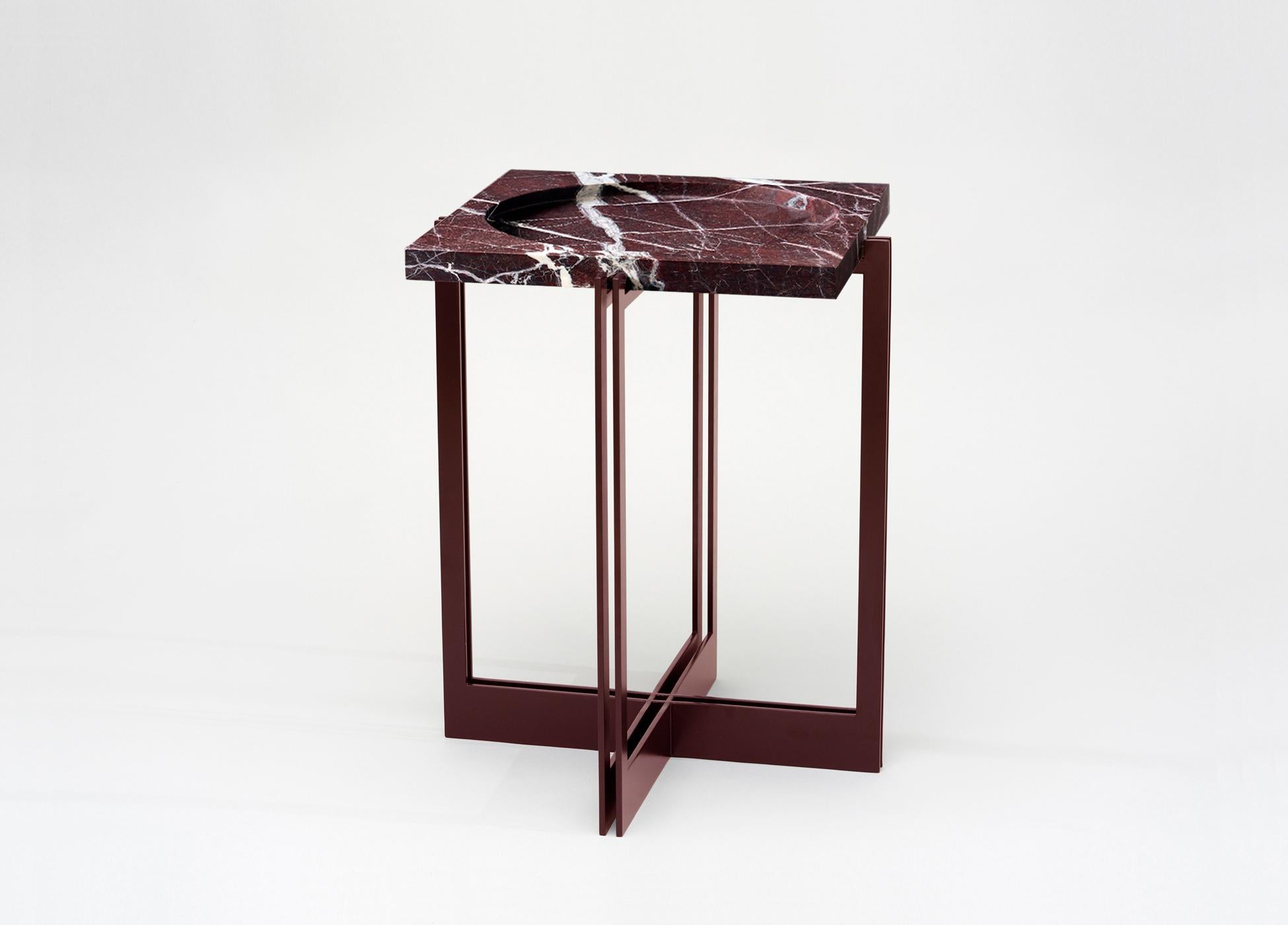 Steel Parallel Side Table For Sale
