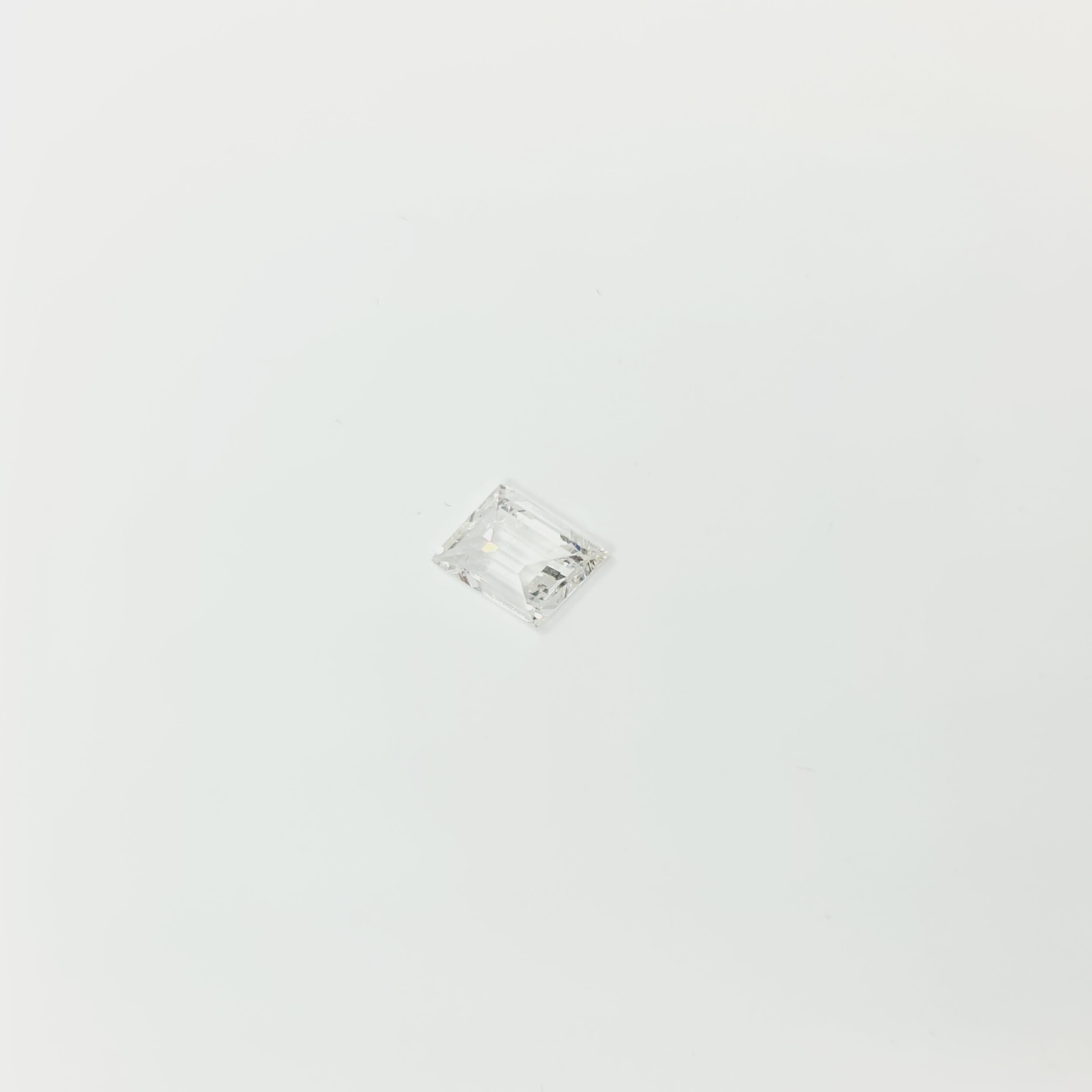 Parallelogrammschliff Diamant 0,60 G/IF Solitär-Ring 750 Gold in 4 Zackenfassung im Angebot 5