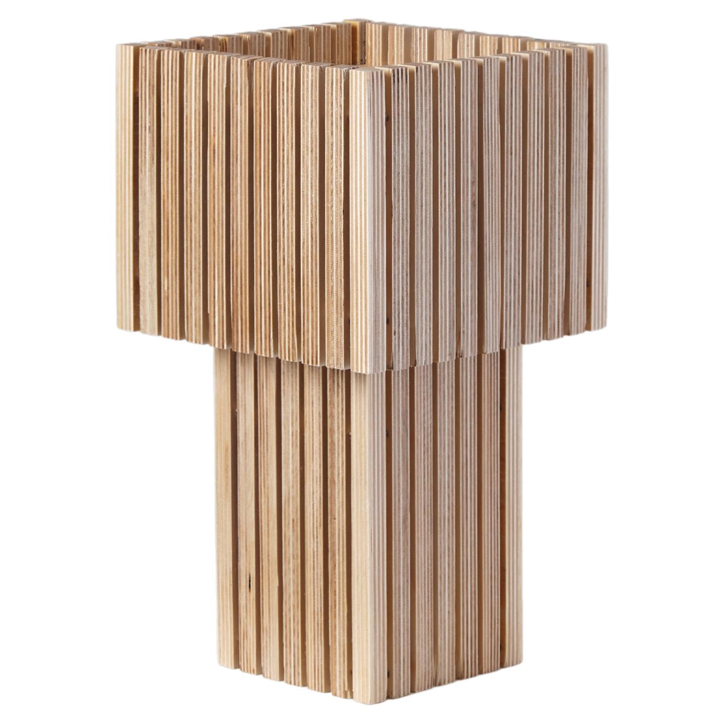 Parállilo Table Lamp in Plywood For Sale