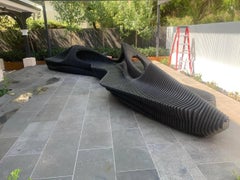 Parametrische Sitzbank für das Büro CNC-geschnittene skulpturale Sitzgelegenheiten aus Sperrholz