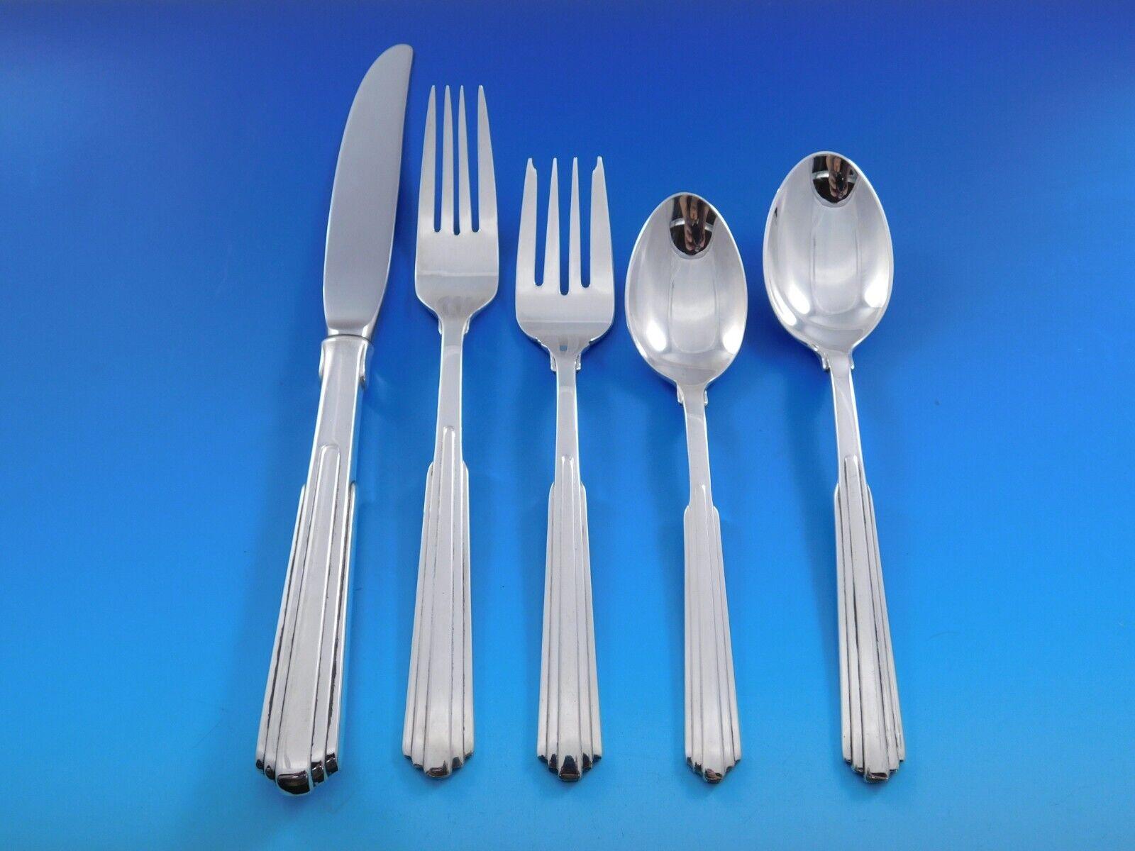 Paramount by Kirk Sterling Silver Flatware Set for 12 Service 66 pieces in Chest For Sale 7