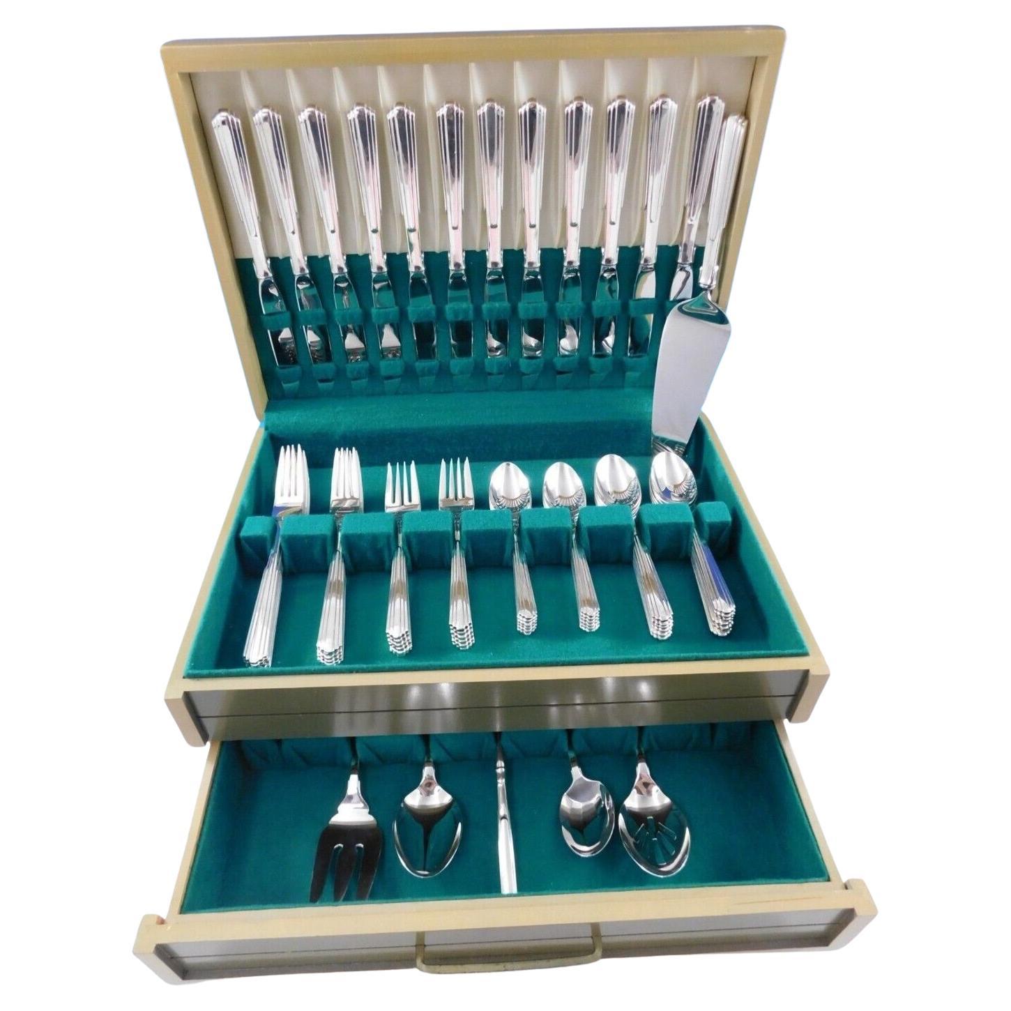 Paramount by Kirk Sterling Silver Flatware Set for 12 Service 66 pieces in Chest en vente