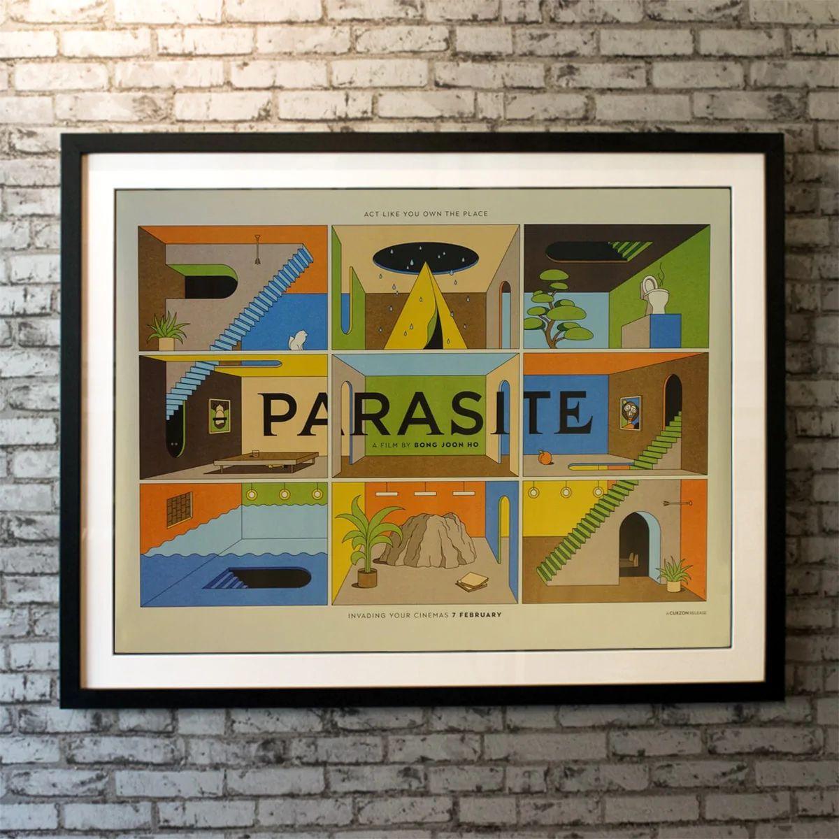 Parasite, Unframed Poster, 2020

Original British Quad (30 X 40 Inches). Greed and class discrimination threaten the newly formed symbiotic relationship between the wealthy Park family and the destitute Kim clan.

Year: 2020
Nationality: United