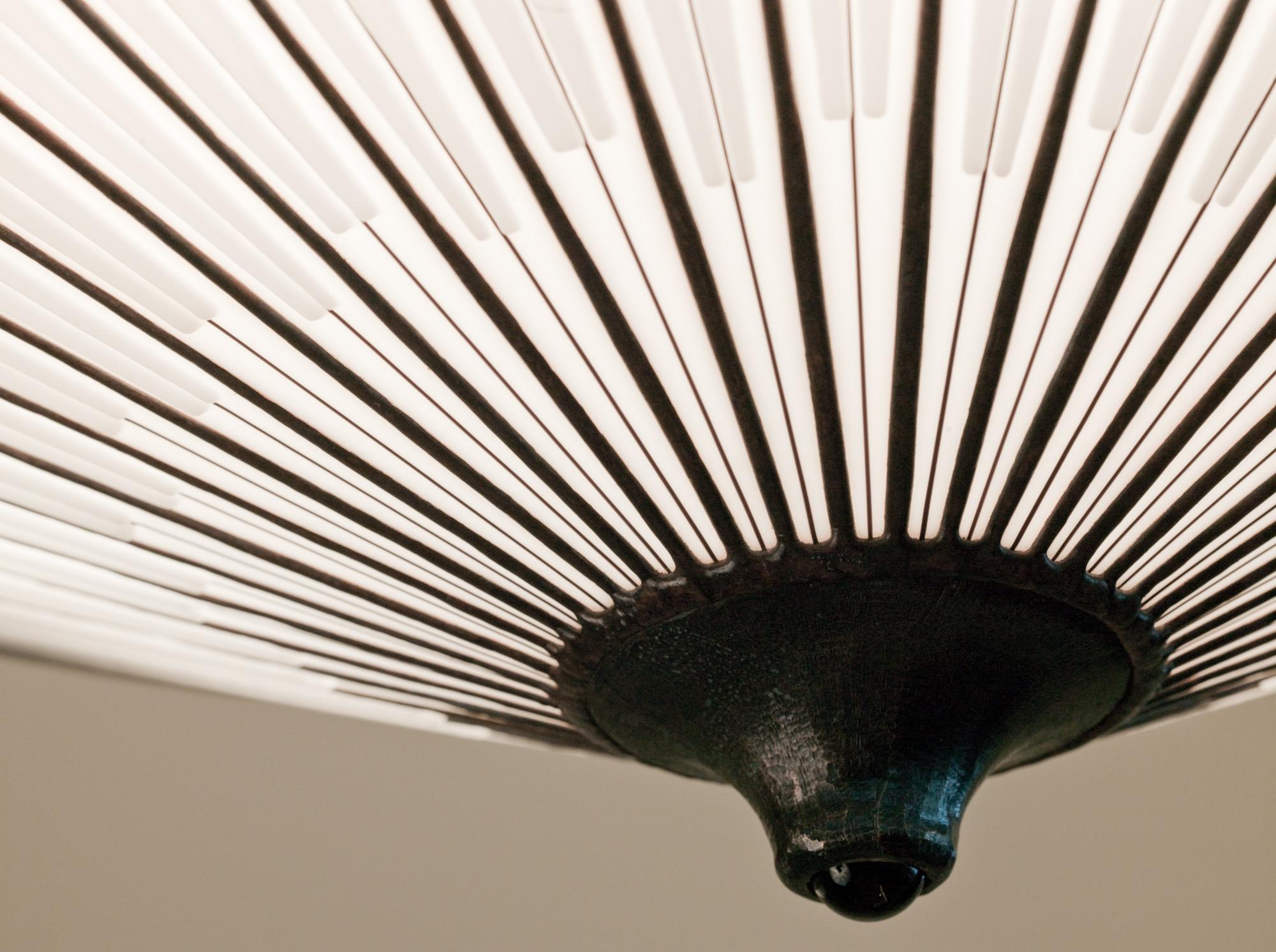 Founder Noel Hilliard was inspired to push both age old materials of glass and bronze into new and interesting forms. The Parasol pendant was designed by Noel in 2004. 
Since then the Parasol has been featured around the world in both commericial