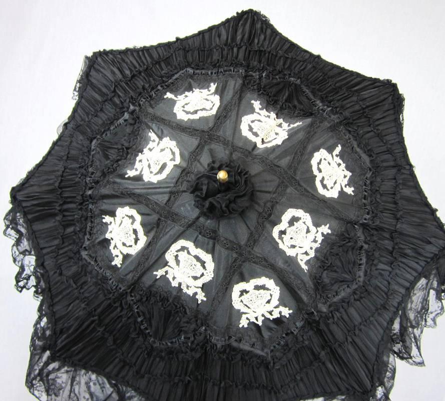 black victorian parasol