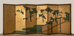 Paravent - A six-fold Japanese screen with grape vines - 17th/18th century, Edo
