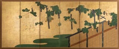 Paravent - A six-fold Japanese screen with grape vines - 17th/18th century, Edo