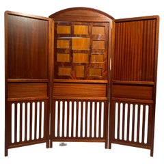 Vintage Mahogany Screen By Madeleine Castaing