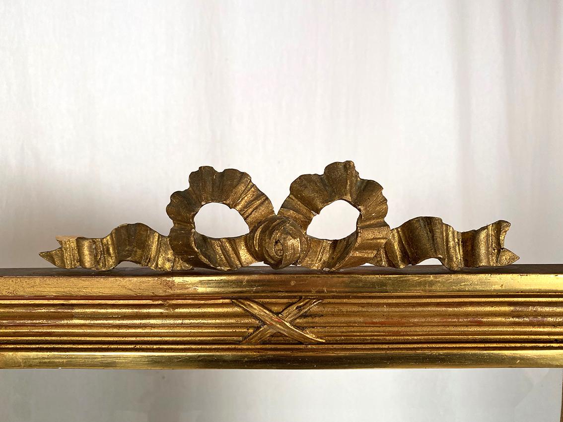 Wood Paravent en bois doré de style Louis XVI, vers 1900