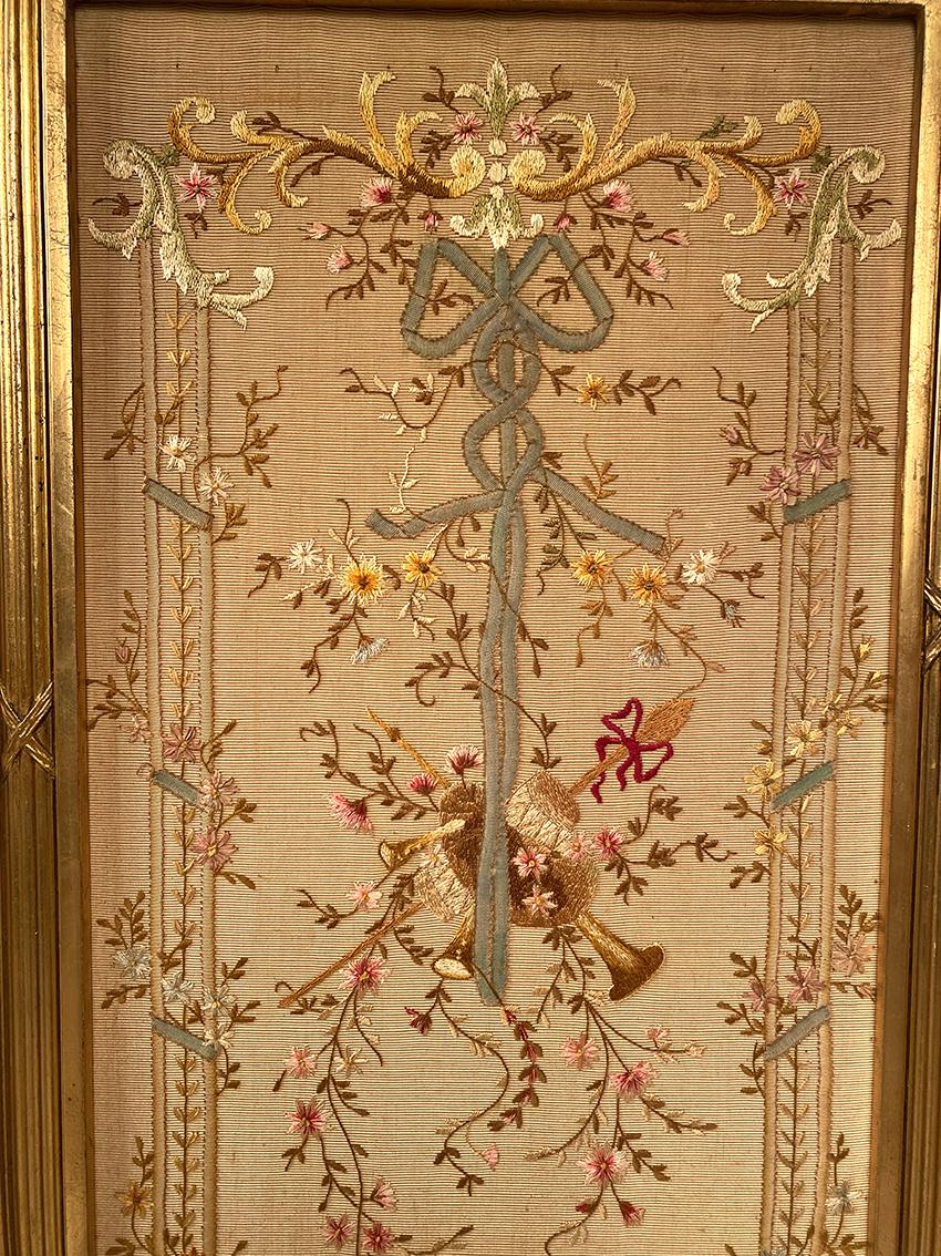 Paravent en bois doré de style Louis XVI, vers 1900 2