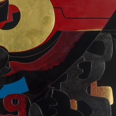 Paravent en laque - Two-fold lacquer screen with an abstract design by Imai Eiko