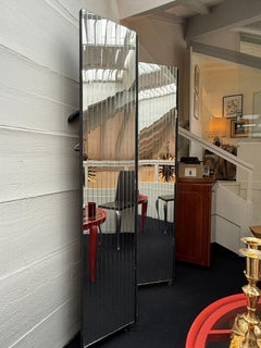Paravent gainé de plaques de miroir sur bois style Hollywood Regency