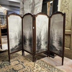 4-panel folding screen, 19th century.