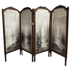 4-panel folding screen, 19th century.