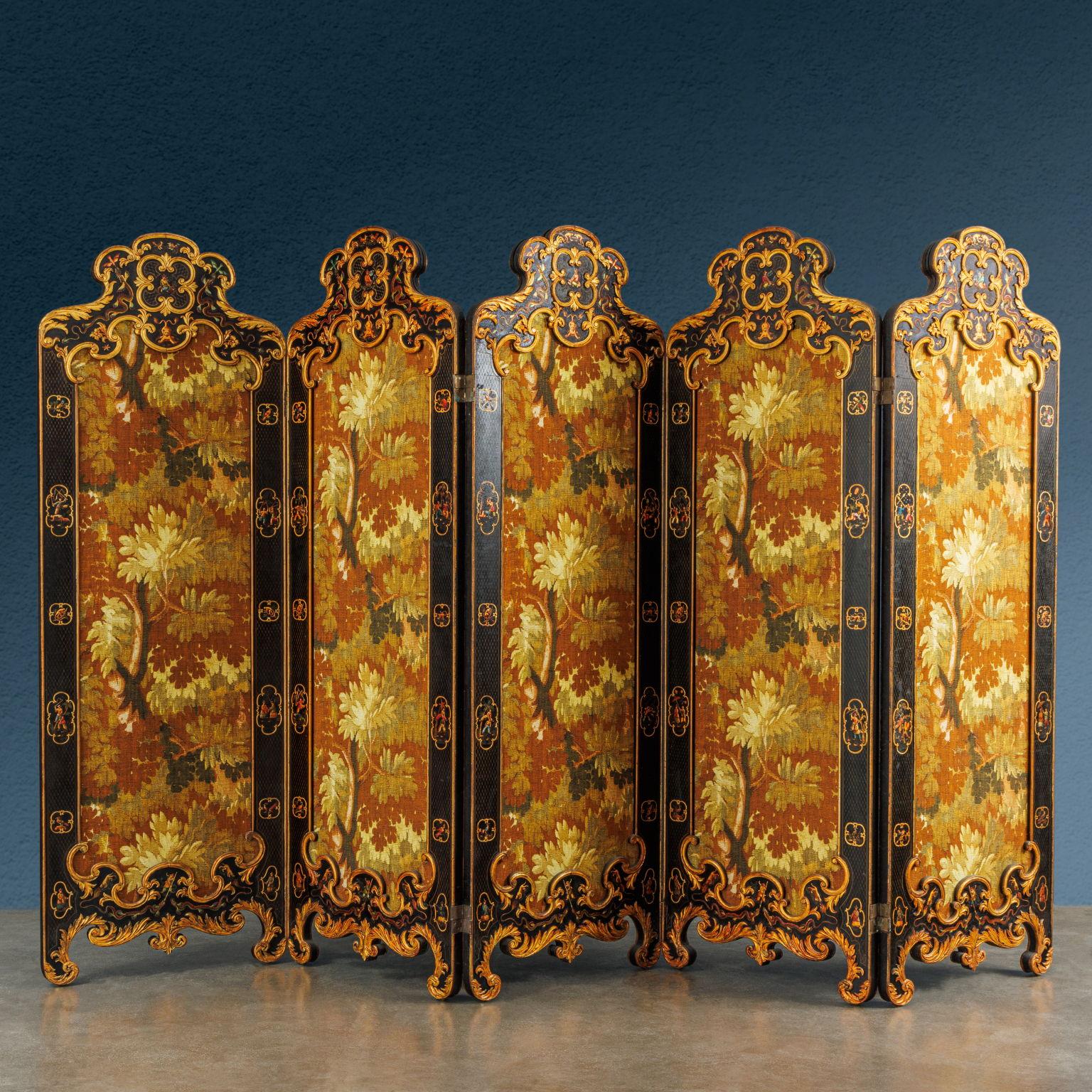Chinoiserie-style screen. Italy, second quarter 19th century For Sale 3