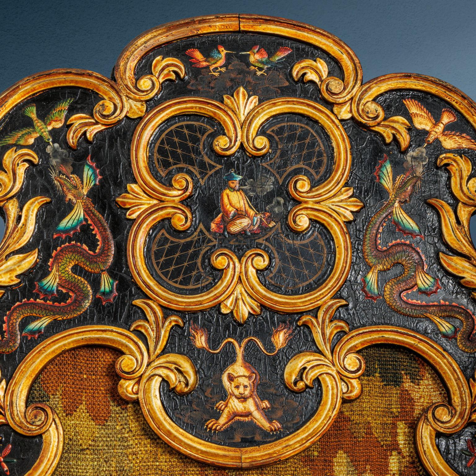 Other Chinoiserie-style screen. Italy, second quarter 19th century For Sale
