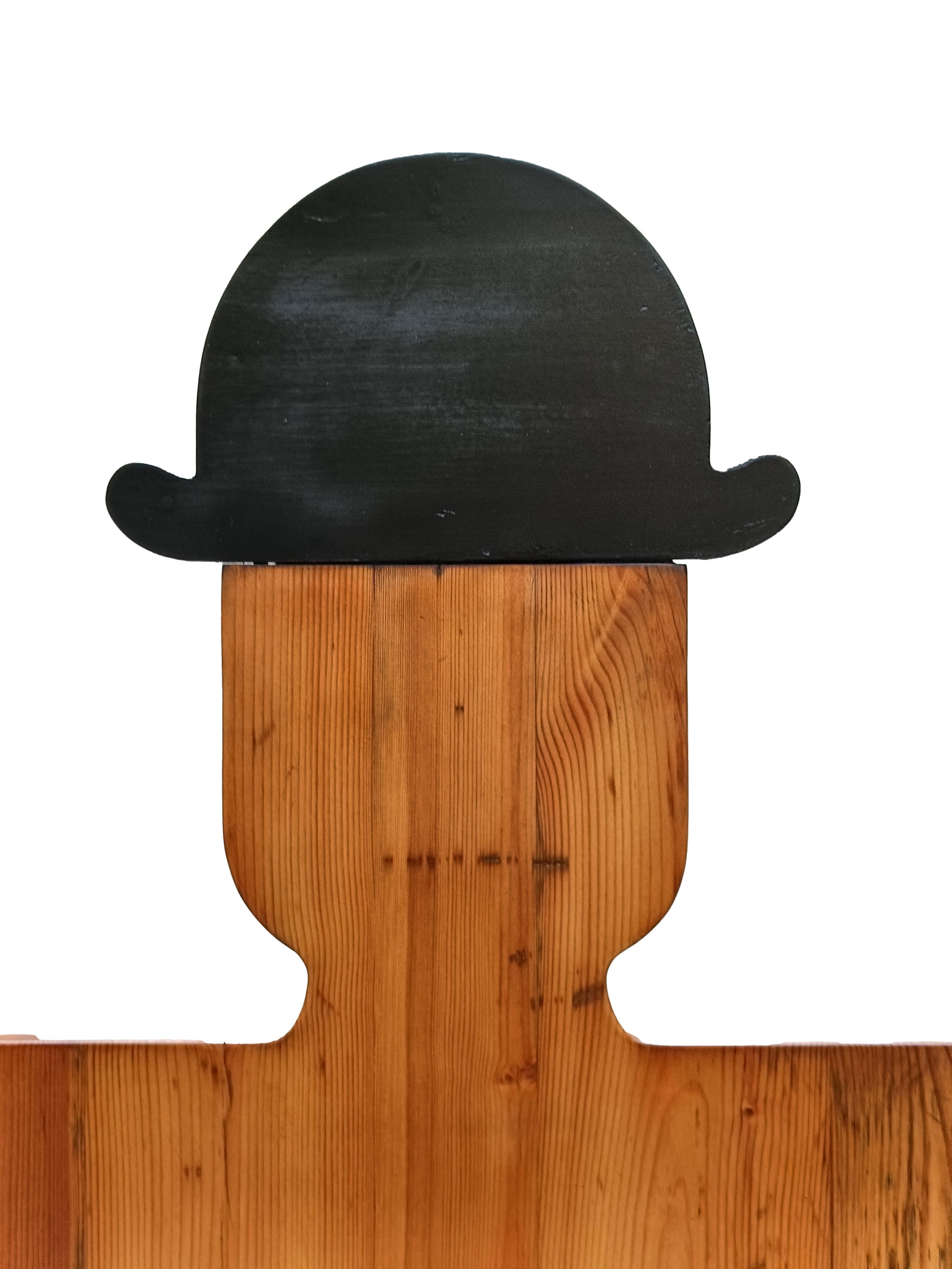 Paravento Artistico a Tre Sagome in Legno, Italia 1970s 3