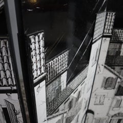 Double-sided screen by Siso, Italy, mid-century