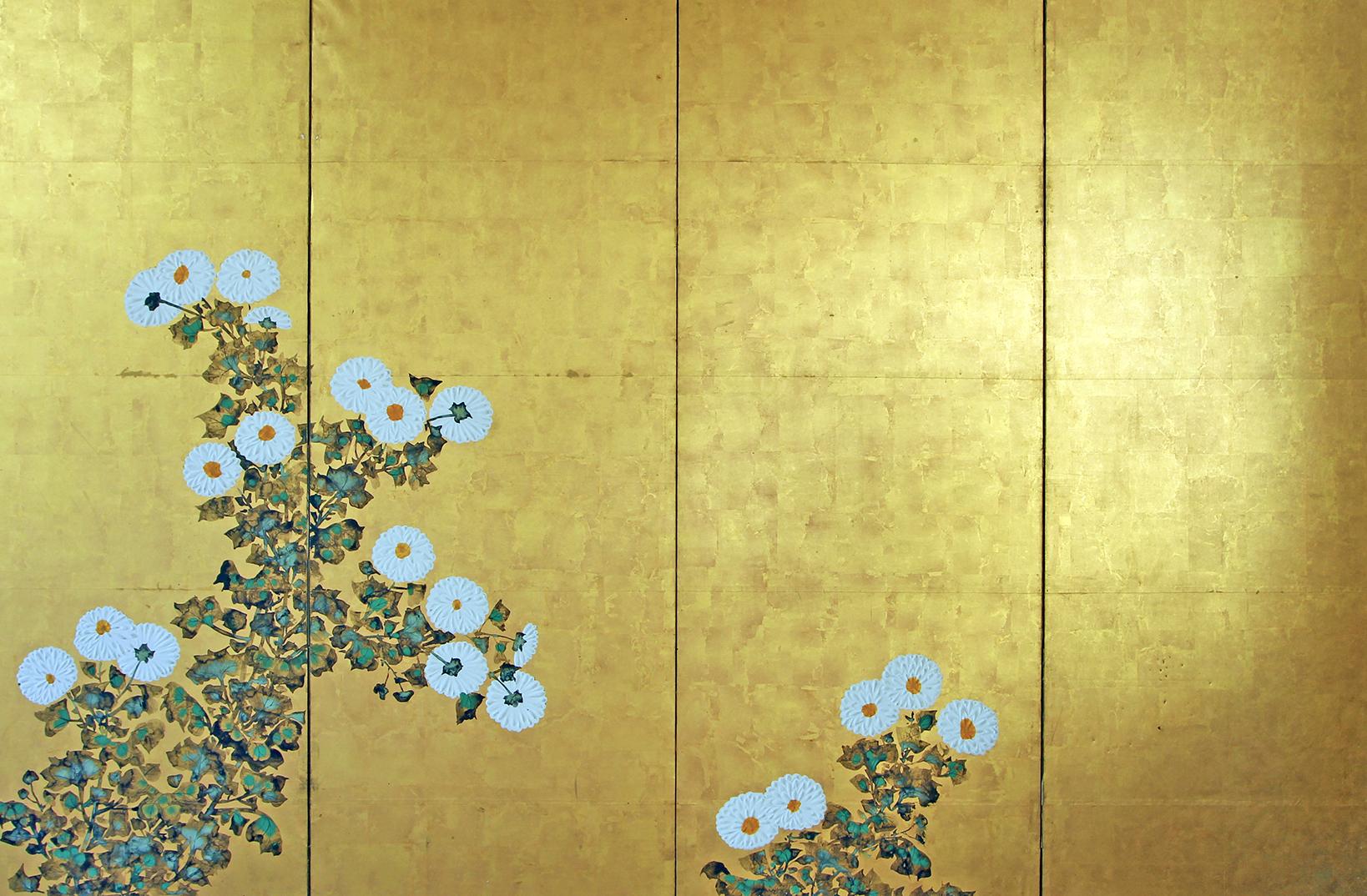 Edo Paravento Giapponese  Foglia d'oro en vente