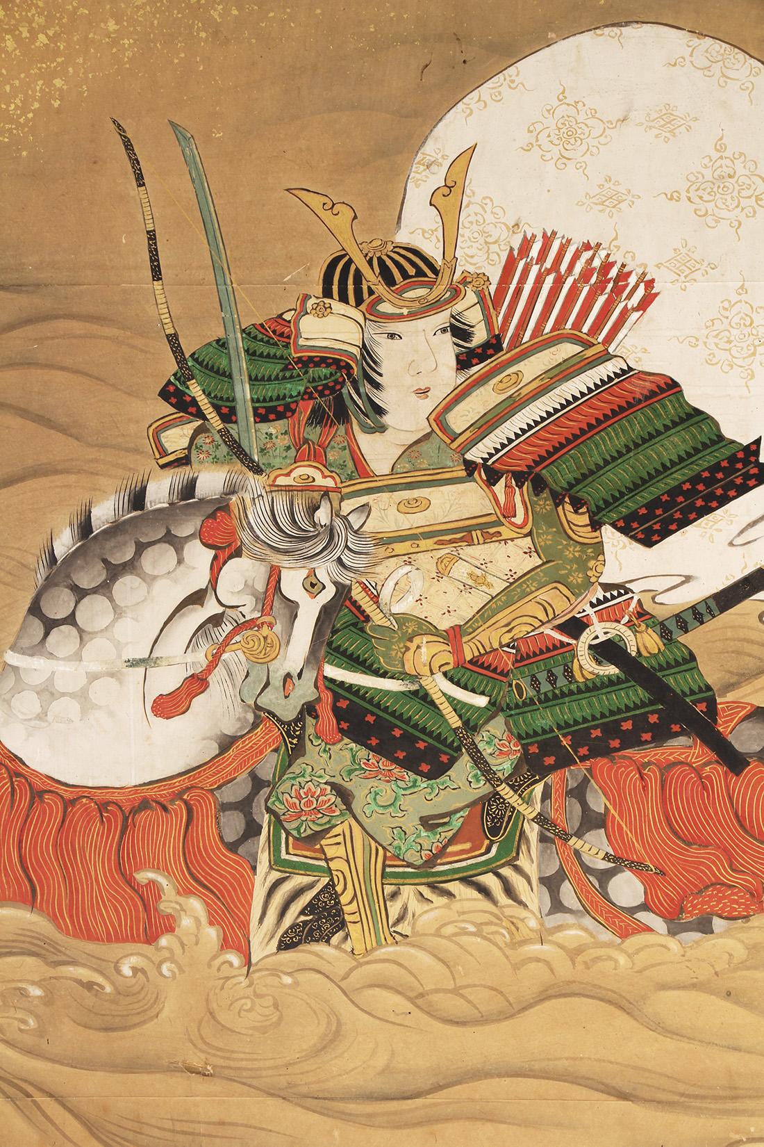 Paravento Giapponese Samurai (Handbemalt) im Angebot