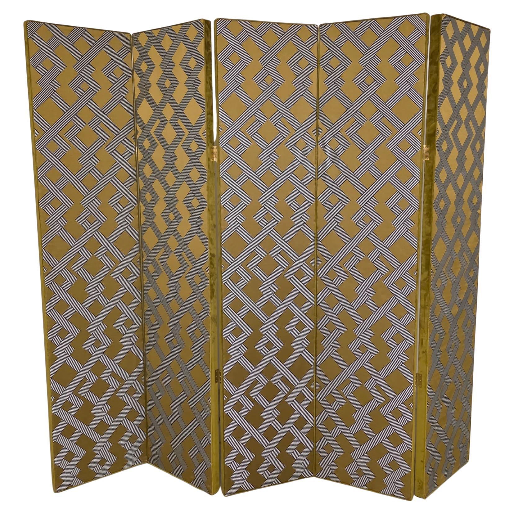 Paravento in stile Hollywood Regency anni 70