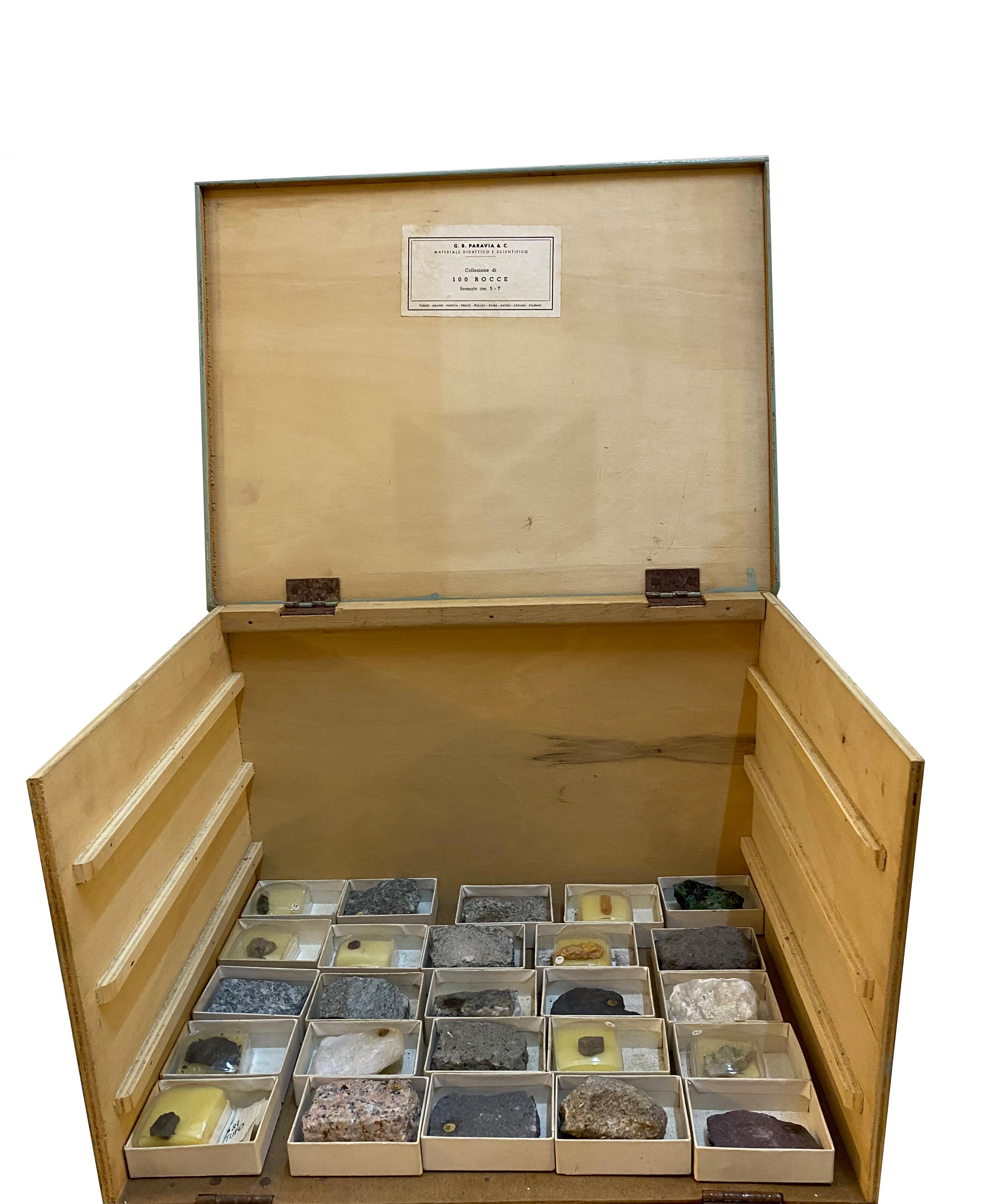 Collection Paravia 100 rochers, matériel éducatif, Italie années 1950 Bon état - En vente à Naples, IT