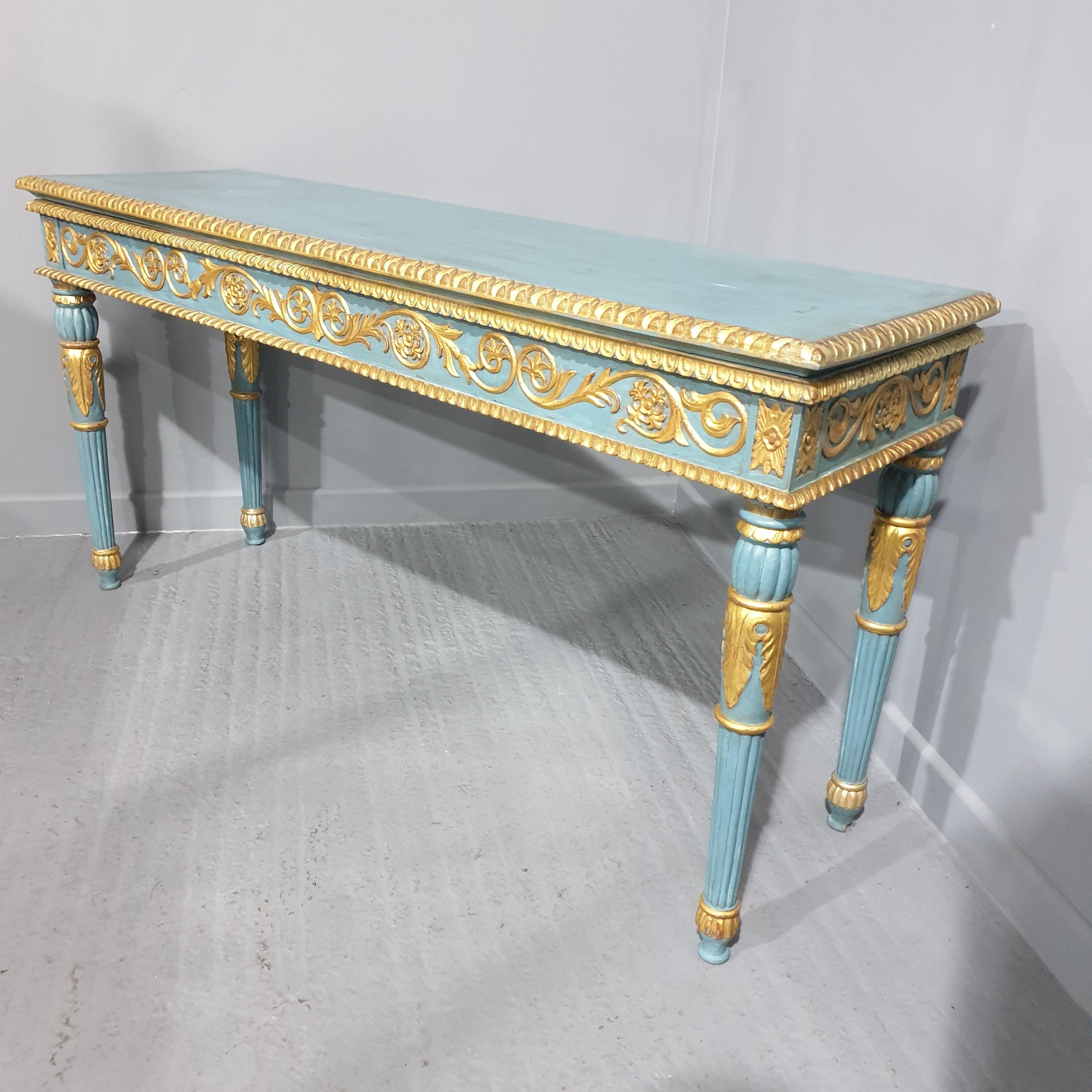 Parcel Gilded Console Hall Table For Sale 3